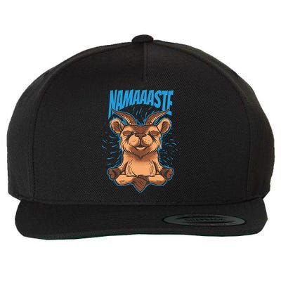 Namaste Yoga Goat Cute Gift Wool Snapback Cap