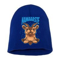 Namaste Yoga Goat Cute Gift Short Acrylic Beanie