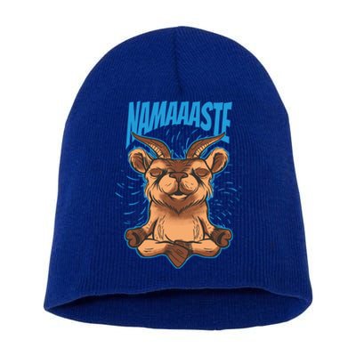 Namaste Yoga Goat Cute Gift Short Acrylic Beanie