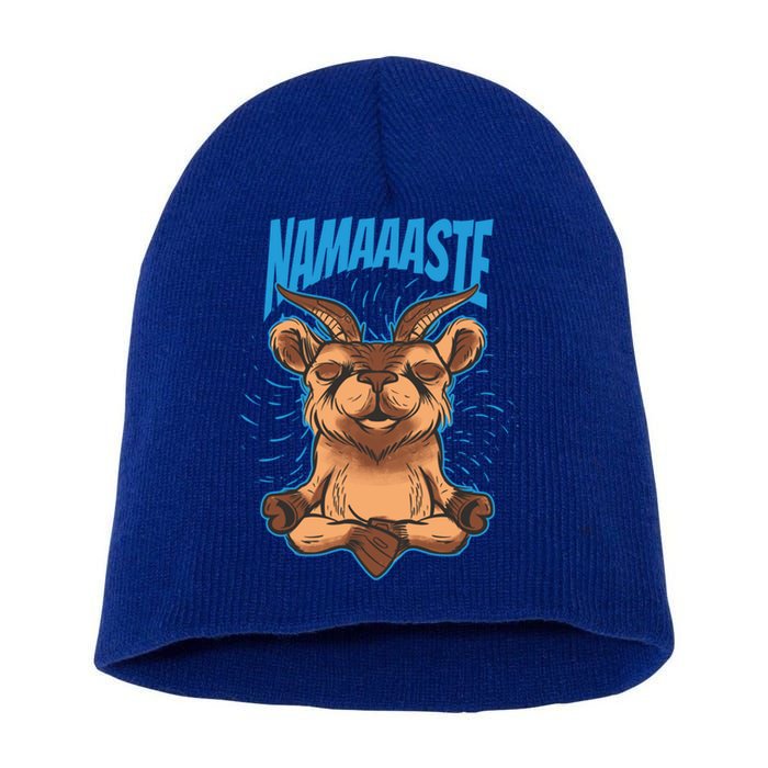 Namaste Yoga Goat Cute Gift Short Acrylic Beanie