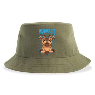 Namaste Yoga Goat Cute Gift Sustainable Bucket Hat