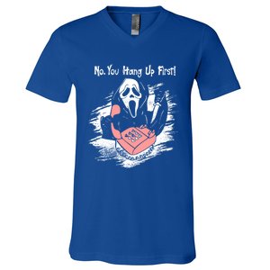 No You Hang Up First Ghost Calling Halloween Cute Gift V-Neck T-Shirt