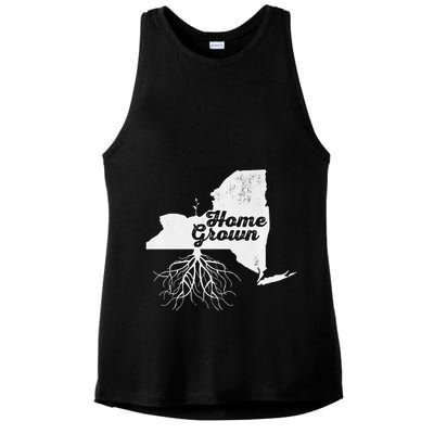 New York Home Grown Roots Ny State Pride Ladies PosiCharge Tri-Blend Wicking Tank