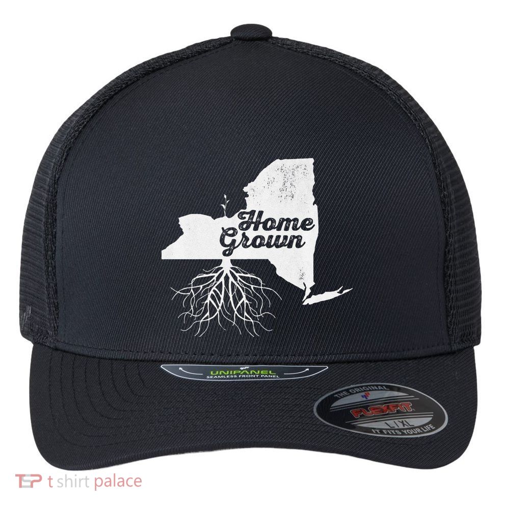 New York Home Grown Roots Ny State Pride Flexfit Unipanel Trucker Cap
