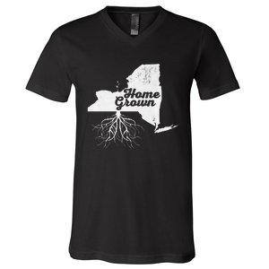 New York Home Grown Roots Ny State Pride V-Neck T-Shirt