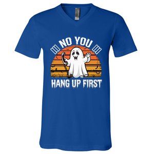 No You Hang Up First Ghost Halloween Funny Gift V-Neck T-Shirt