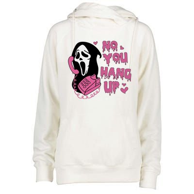 No You Hang Up Ghostface Womens Funnel Neck Pullover Hood