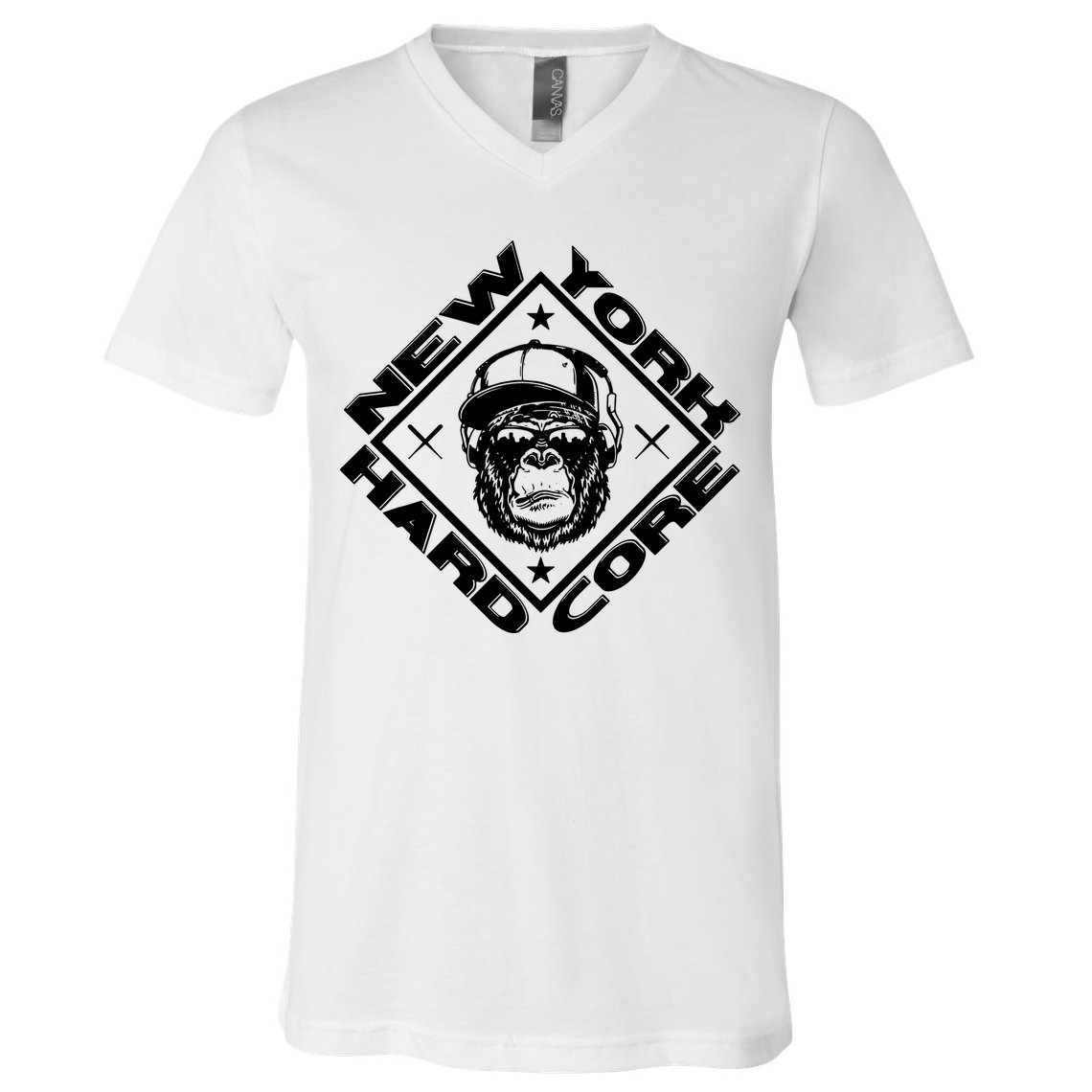 New York Hardcore Monkey Is Worldwide Nyhc Punks Not Dead V-Neck T-Shirt