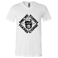 New York Hardcore Monkey Is Worldwide Nyhc Punks Not Dead V-Neck T-Shirt