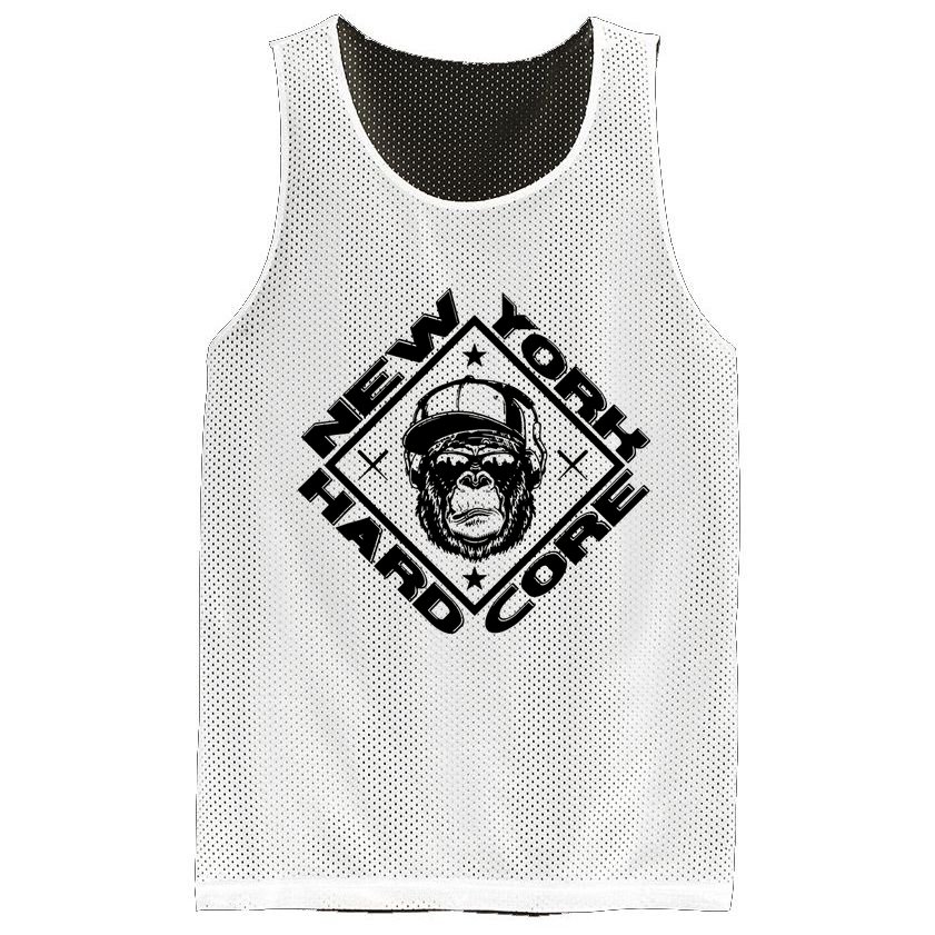 New York Hardcore Monkey Is Worldwide Nyhc Punks Not Dead Mesh Reversible Basketball Jersey Tank