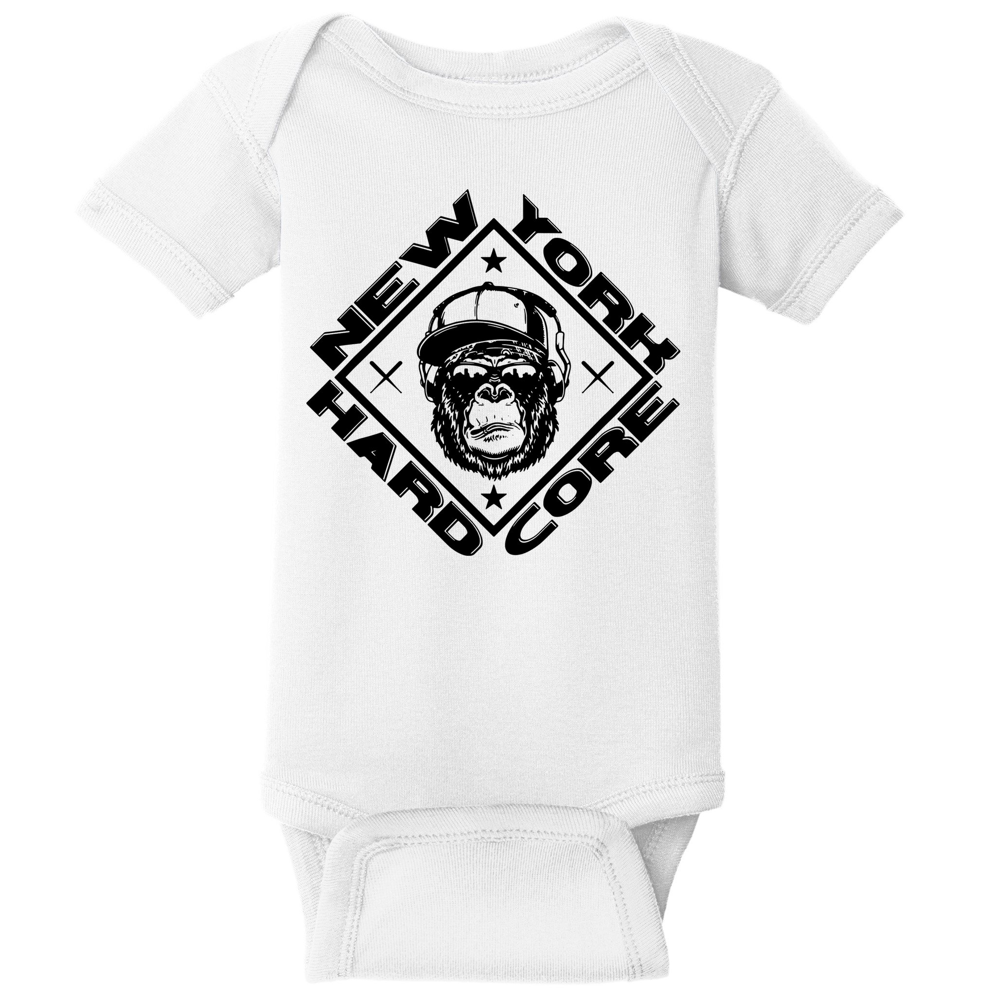 New York Hardcore Monkey Is Worldwide Nyhc Punks Not Dead Baby Bodysuit