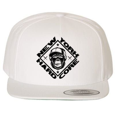 New York Hardcore Monkey Is Worldwide Nyhc Punks Not Dead Wool Snapback Cap