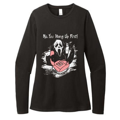 No You Hang Up First Ghost Calling Halloween Sweatshirt Womens CVC Long Sleeve Shirt