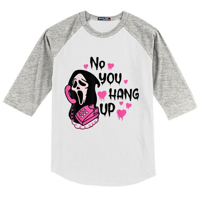 No You Hang Up First Ghost Calling Halloween Sweatshirt Kids Colorblock Raglan Jersey