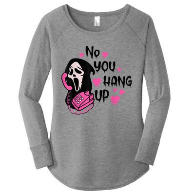 No You Hang Up First Ghost Calling Halloween Sweatshirt Women's Perfect Tri Tunic Long Sleeve Shirt