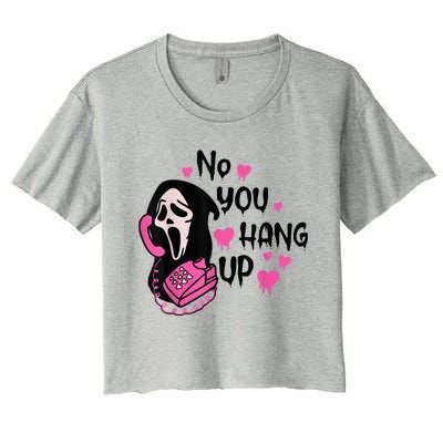 No You Hang Up First Ghost Calling Halloween Sweatshirt Women's Crop Top Tee