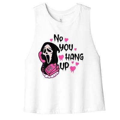 No You Hang Up First Ghost Calling Halloween Sweatshirt Women's Racerback Cropped Tank