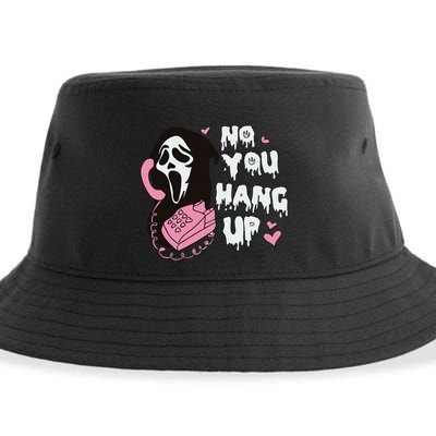 No You Hang Up First. Ghost Halloween Funny Sustainable Bucket Hat