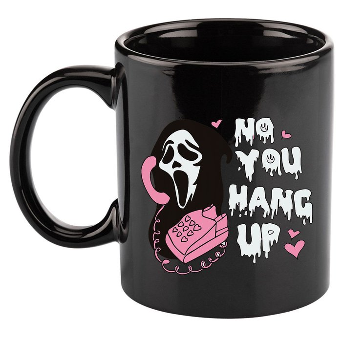 No You Hang Up First. Ghost Halloween Funny 11oz C Handle Ceramic Mug