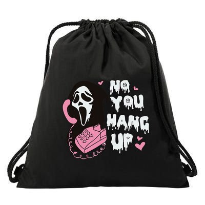 No You Hang Up First. Ghost Halloween Funny Drawstring Bag