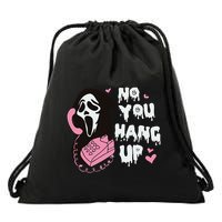 No You Hang Up First. Ghost Halloween Funny Drawstring Bag