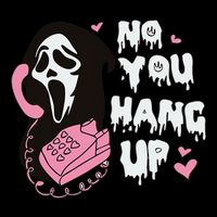 No You Hang Up First. Ghost Halloween Funny Drawstring Bag