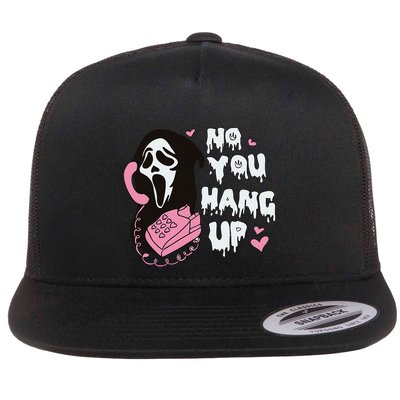 No You Hang Up First. Ghost Halloween Funny Flatbill Hat