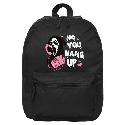 No You Hang Up First. Ghost Halloween Funny 16 in Basic Backpack