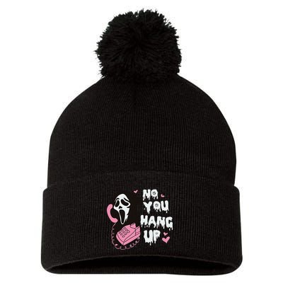 No You Hang Up First. Ghost Halloween Funny Pom Pom 12in Knit Beanie