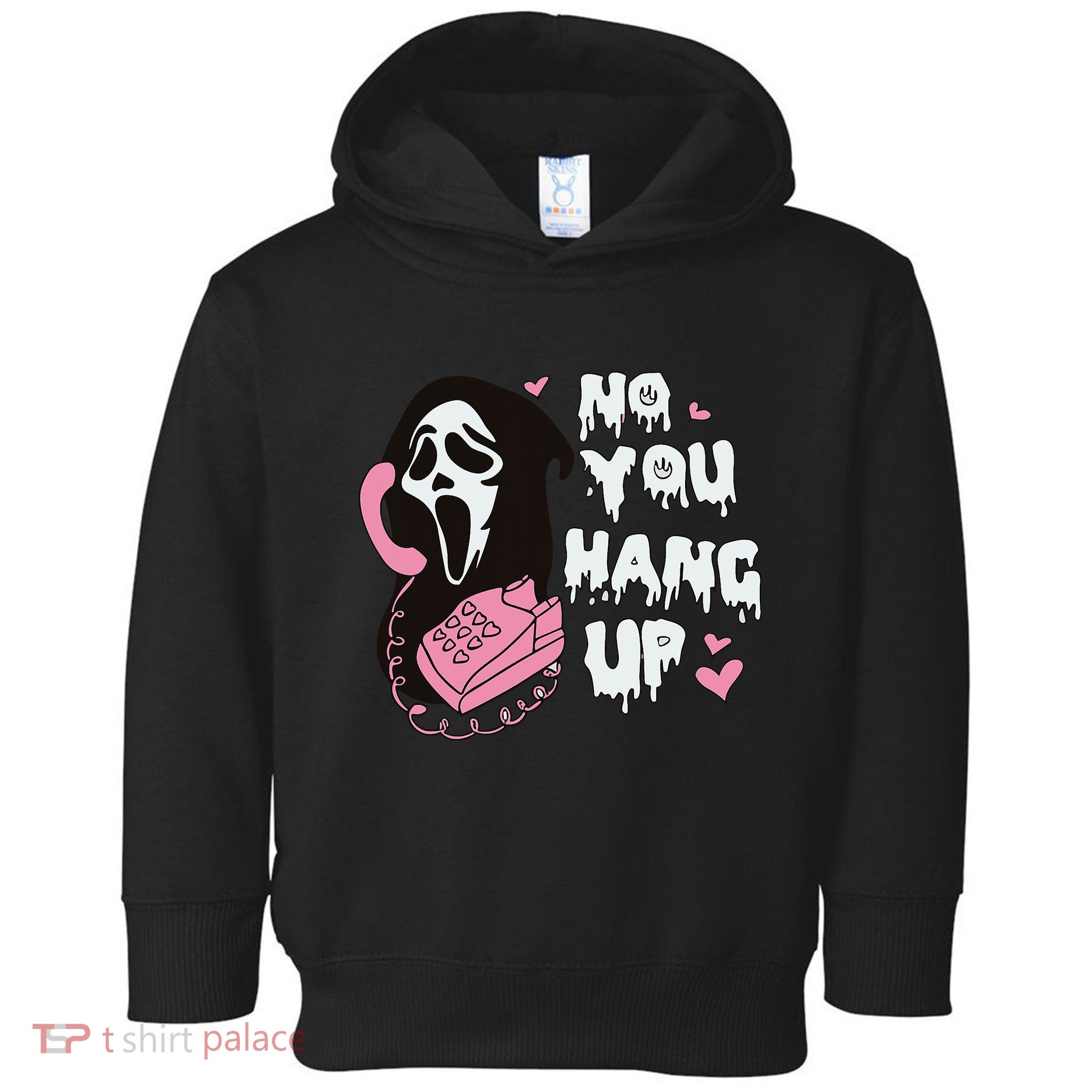 No You Hang Up First. Ghost Halloween Funny Toddler Hoodie
