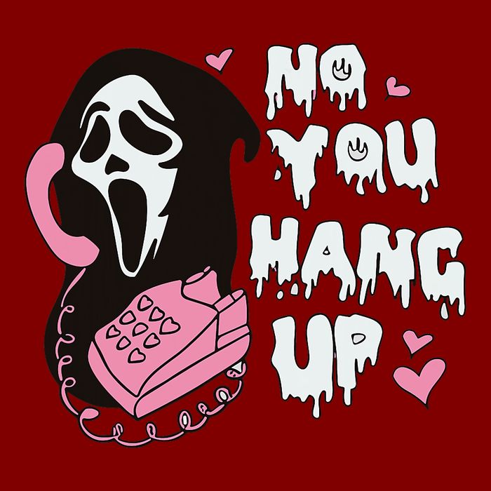 No You Hang Up First. Ghost Halloween Funny Sustainable Beanie