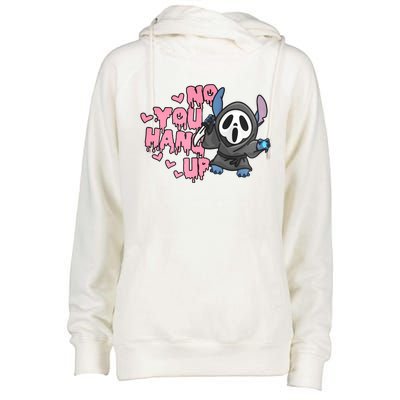 No You Hang Up Funny Ghostface Scream Horror Valentine's Day Womens Funnel Neck Pullover Hood