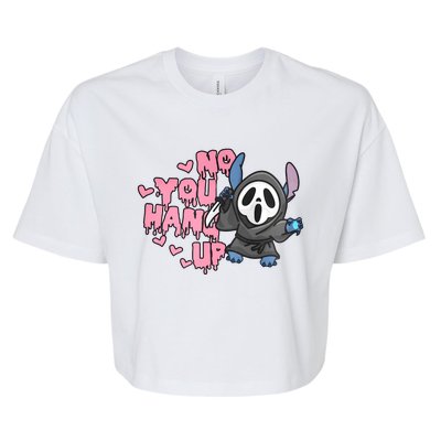 No You Hang Up Funny Ghostface Scream Horror Valentine's Day Bella+Canvas Jersey Crop Tee