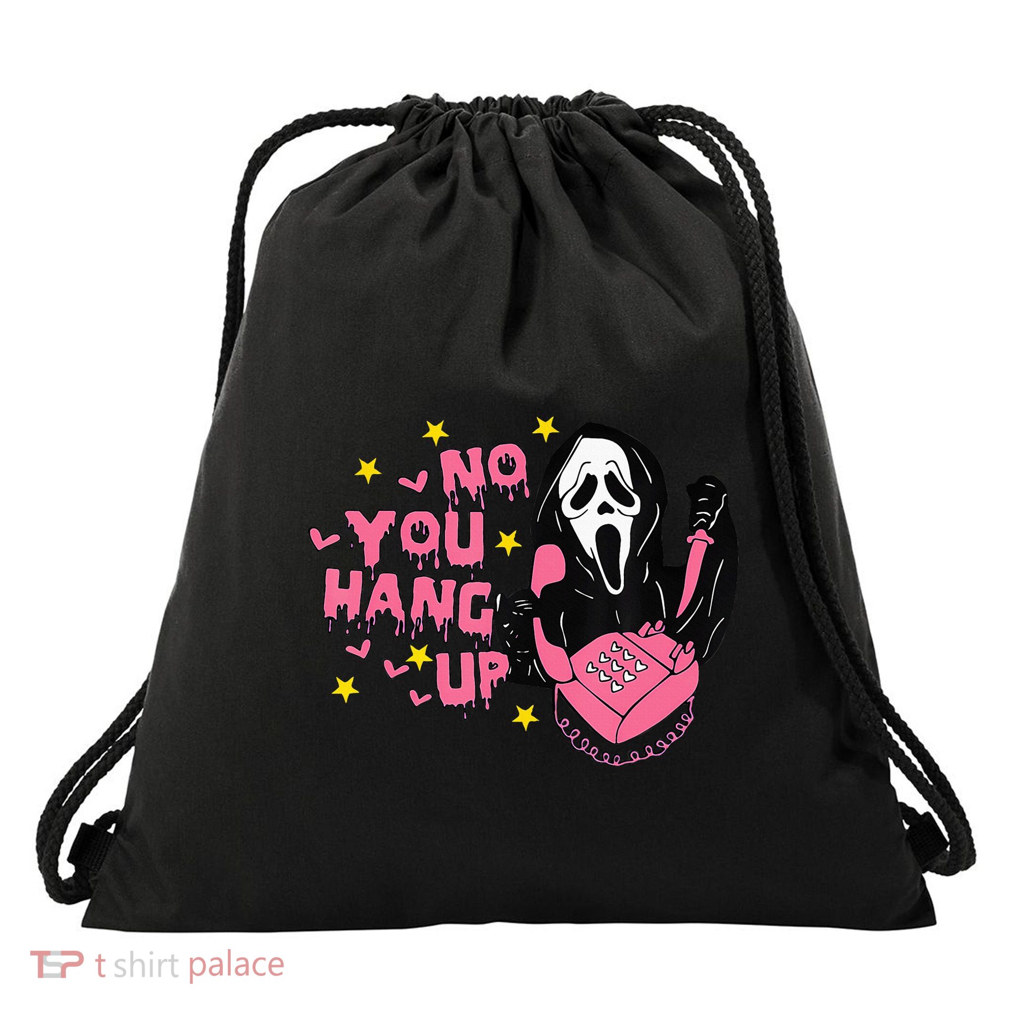 No You Hang Up Drawstring Bag