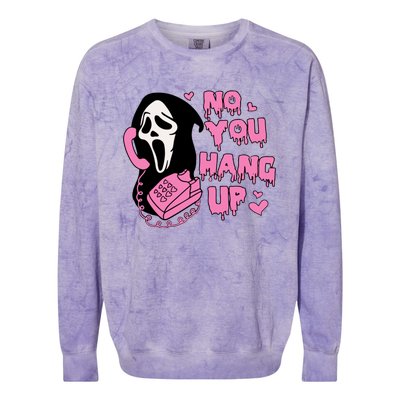 No You Hang Up Funny Ghostface Valentine Halloween Colorblast Crewneck Sweatshirt