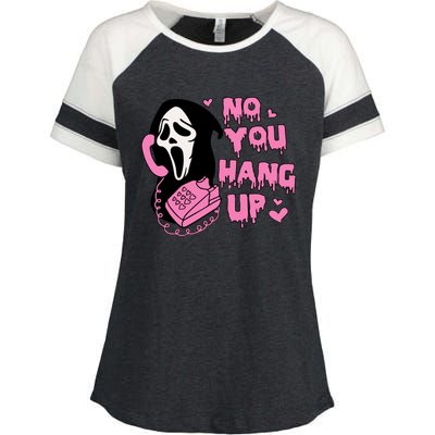 No You Hang Up Funny Ghostface Valentine Halloween Enza Ladies Jersey Colorblock Tee