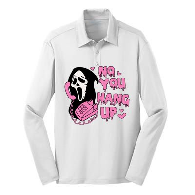 No You Hang Up Funny Ghostface Valentine Halloween Silk Touch Performance Long Sleeve Polo