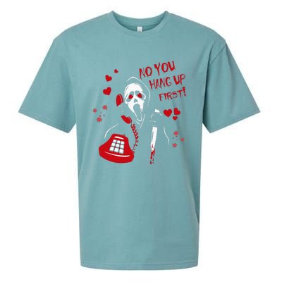 No You Hang Up Ghost Horror Valentines Day Sueded Cloud Jersey T-Shirt