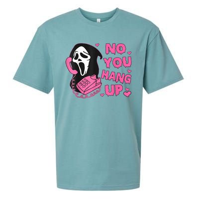 No You Hang Up First Ghost Calling Halloween Sueded Cloud Jersey T-Shirt