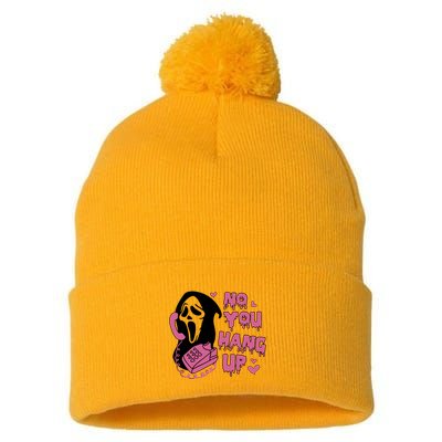 No You Hang Up Pom Pom 12in Knit Beanie