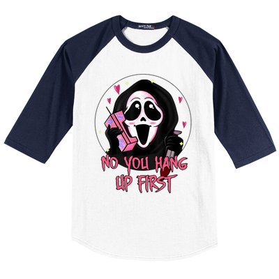 No You Hang Up First Ghost Calling Halloween Baseball Sleeve Shirt