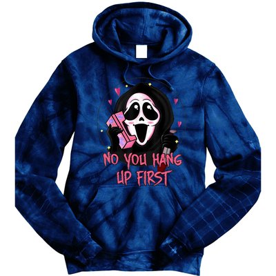 No You Hang Up First Ghost Calling Halloween Tie Dye Hoodie