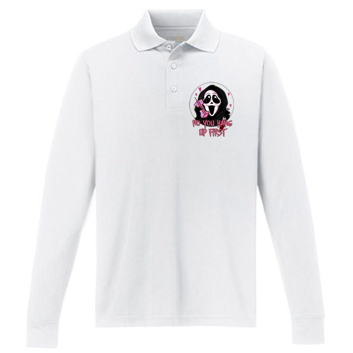 No You Hang Up First Ghost Calling Halloween Performance Long Sleeve Polo