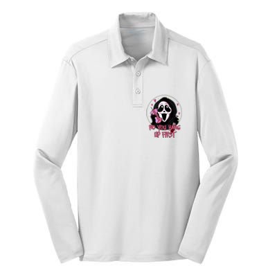 No You Hang Up First Ghost Calling Halloween Silk Touch Performance Long Sleeve Polo