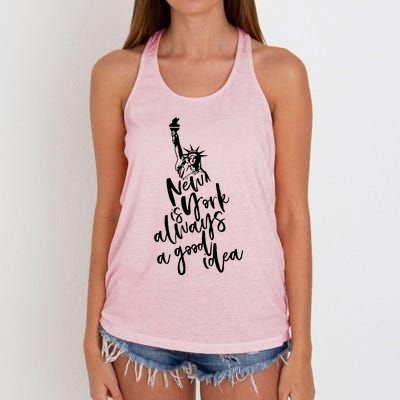 New York Is A Good Idea Women's Knotted Racerback Tank