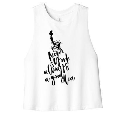 New York Is A Good Idea Women's Racerback Cropped Tank