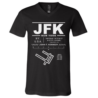 New York John F. Kennedy International Airport Jfk V-Neck T-Shirt