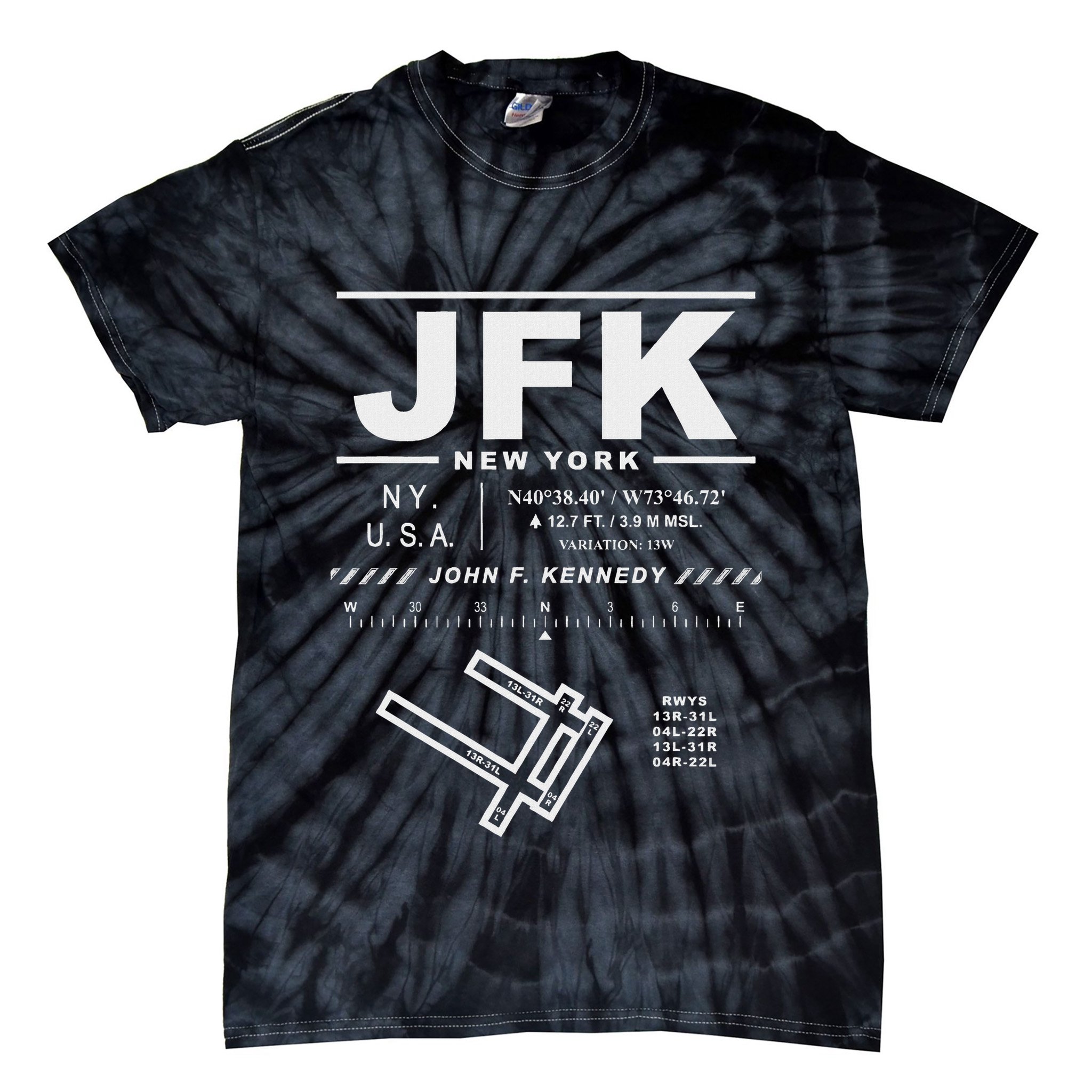 New York John F. Kennedy International Airport Jfk Tie-Dye T-Shirt