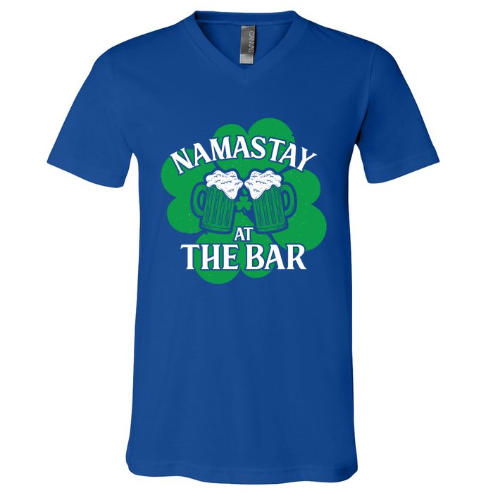 Namastay Yoga Joke Ireland Irish Proud Meaningful Gift V-Neck T-Shirt