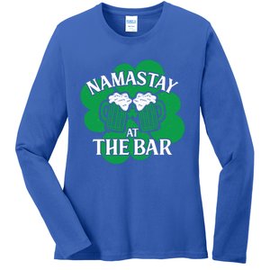 Namastay Yoga Joke Ireland Irish Proud Meaningful Gift Ladies Long Sleeve Shirt